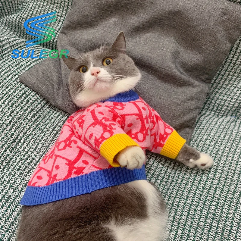 Одежда для кошек SULEGR собака медведь Тедди шерстяной свитер милая теплая осень и