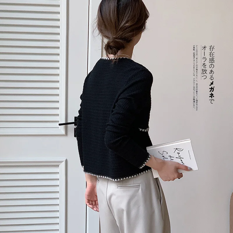 Классический шерстяной кардиган женский топ коричневый свитер вязаное пальто в