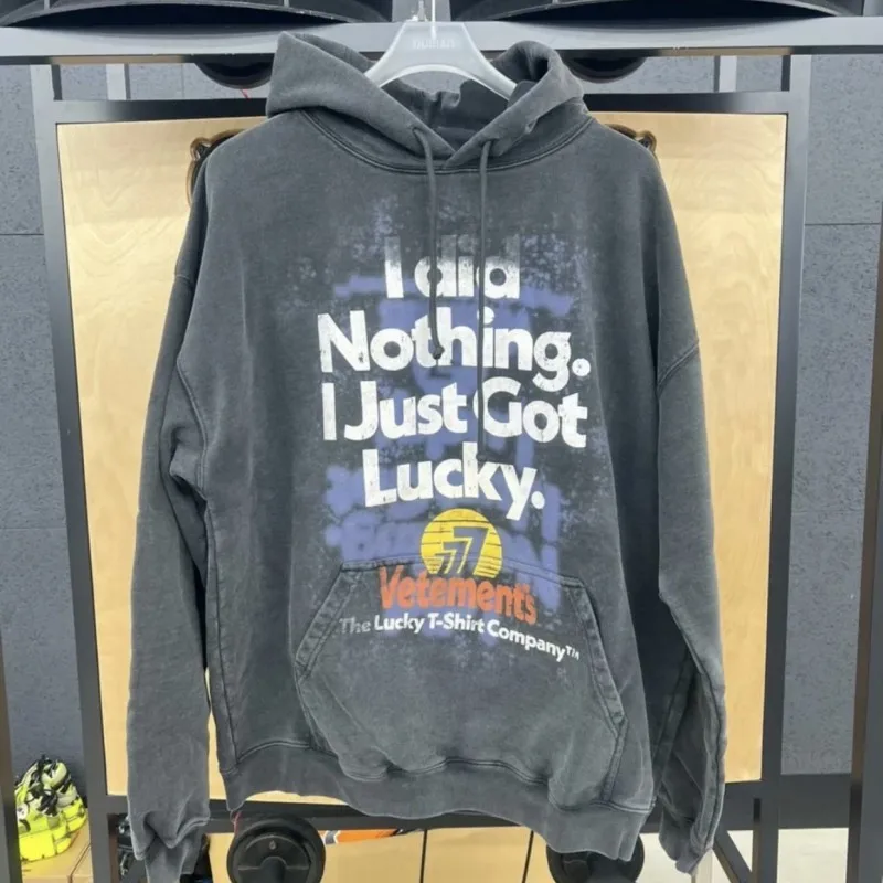 

VTM VETEMENTS Hoodies Graffiti Speckle Letter Print Sweatshirts High Quality Embroidery Hooded Pullover VTM for Men Women y2k