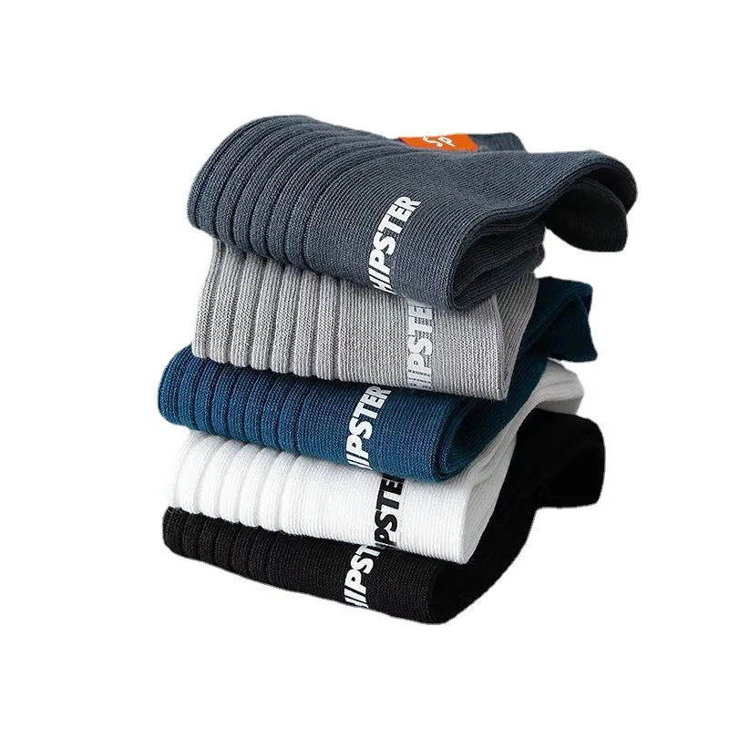 5 Pairs High Quality Men's Sweat Absorbent Casual Low Tube Student Sports Socks Spring Summer Autumn SP Letter Hipster Socks