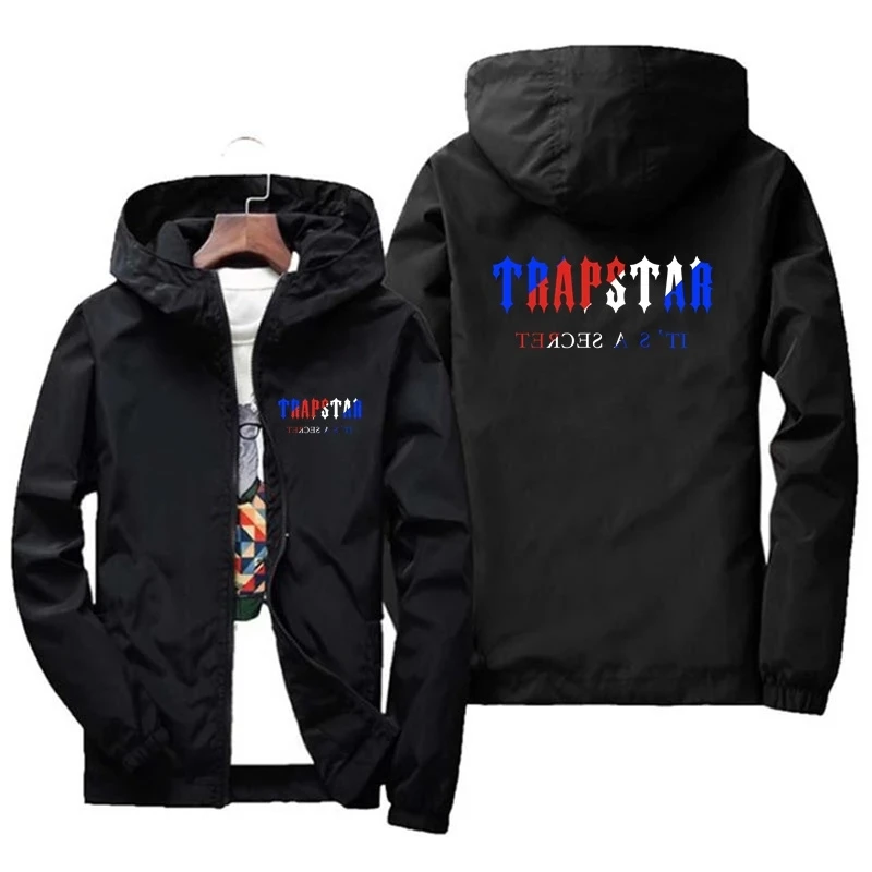 

Куртка мужская с капюшоном, модная уличная одежда, забавная ветровка с капюшоном, тонкая трапециевидная верхняя одежда