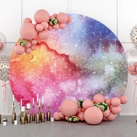 laeacco color glitter stars marble texture circle background kids birthday baby shower portrait customized photography backdrop