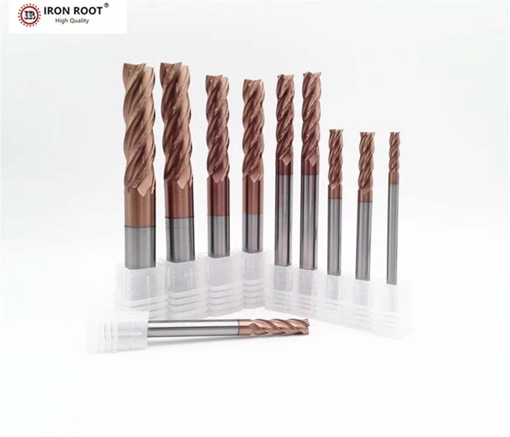 

Высококачественный инструмент для резки из вольфрамовой стали, HRC58,4 канавки, 3 мм-6 мм, твердосплавная концевая фреза, фреза с ЧПУ, Концевая ф...