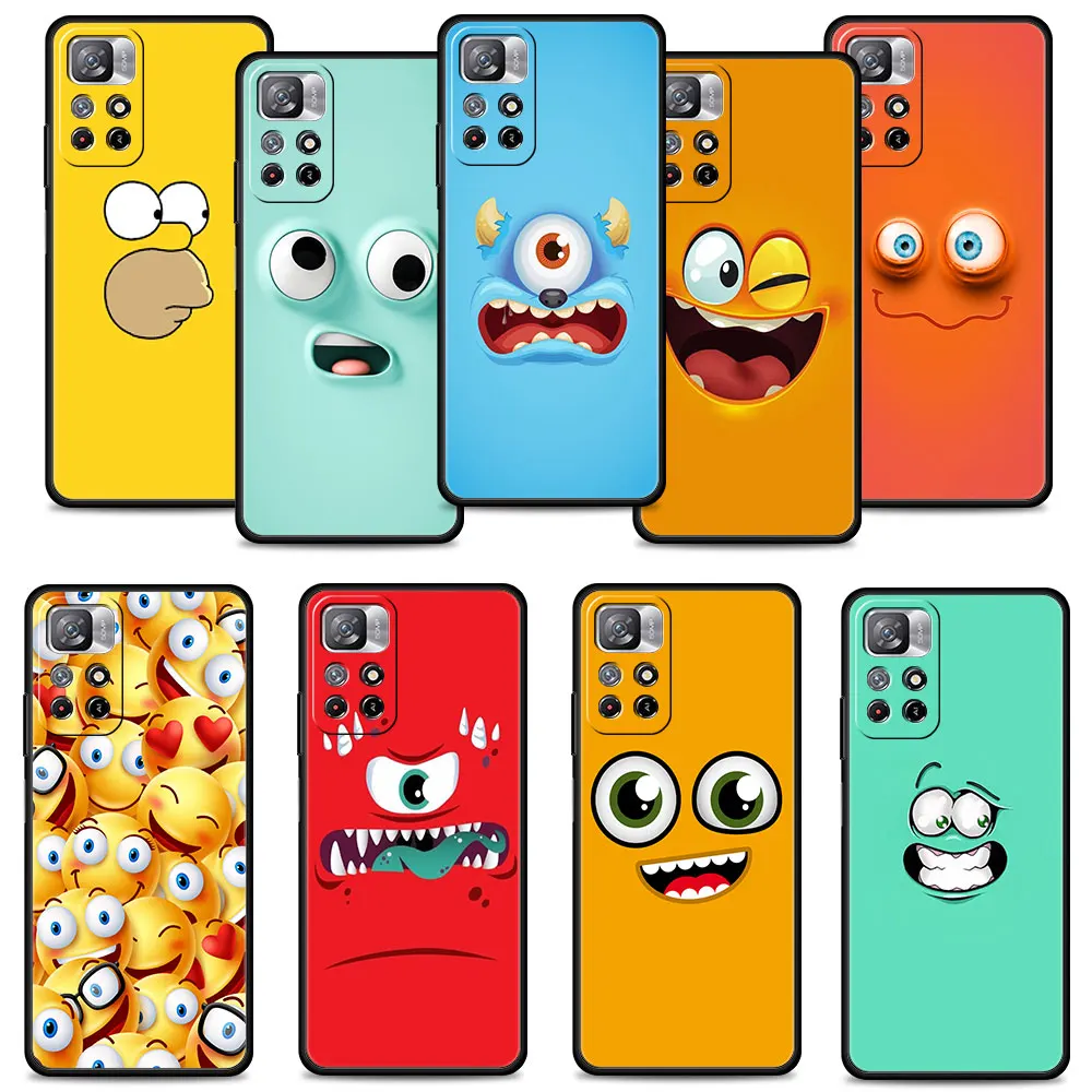 

For Xiaomi Redmi K40 10 9A 8 9S 9T 7 9C 9 11 Pro K50 8T 10C Funny Face Capinha Celular Funda