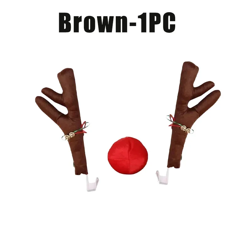 

Новогодний Автомобильный Костюм С Оленями: Рожки И Нос Северного Полярного Оленя, Набор Аксессуаров Для Украшения Автомобиля