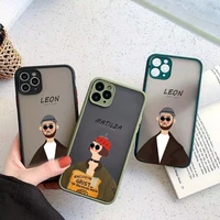 jamular cute killer leon uncle girl phone case for iphone 11 13 pro 12 xs max x 7 xr se2022 8 6plus transparent cover hard coque