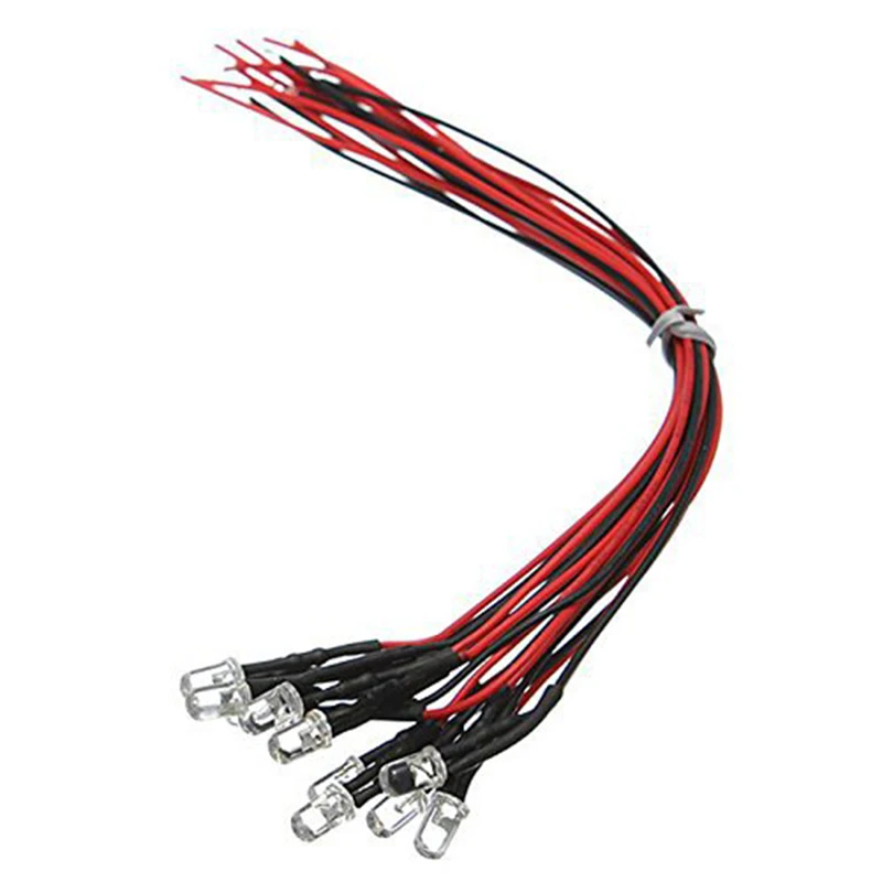 

XIHALONG 10pcs 3mm 5mm 3V 5V 12V 24V LED Red/Green/Blue/Yellow/UV/Orange/Warm/White/RGB Pre-Wired Light Emitting Diodes Displays