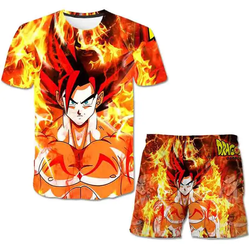 4-14 Yrs 2 Pcs Boys Girls Dragon-ball Clothing Sets 2022 Summer Baby T Shirts Short Pants Clothes Suits Children Clothes Outfits images - 6