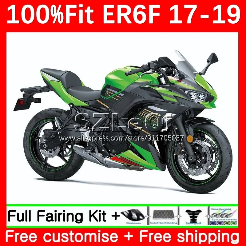 

Инжекционный корпус для KAWASAKI NINJA ER 6F 650R ER-6F ER6 F ER6F 17 18 19 650 2012 2017 2018 2019 OEM обтекатель 96LQ.0 зеленый черный