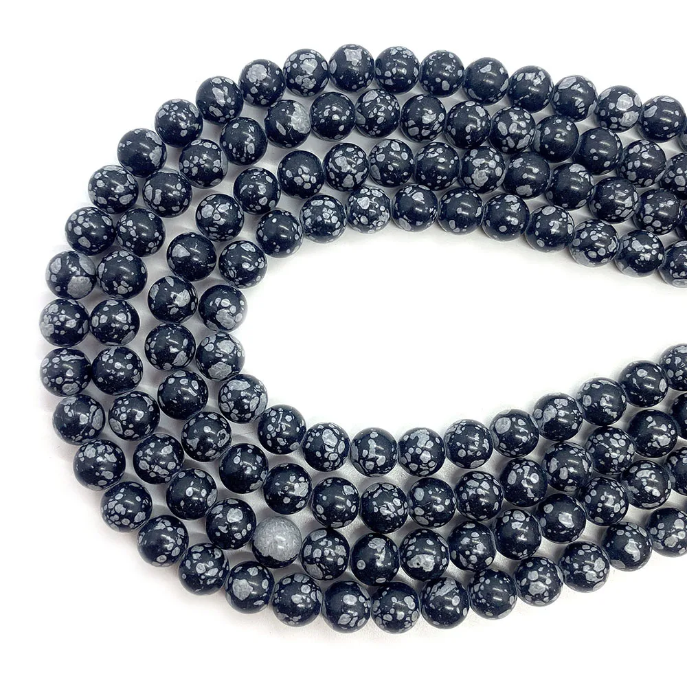 

Natural Gem Snowflake Stone Loose Spacer Beads 6mm 8mm 10mm Jewelry Making DIY Necklace Bracelet Earrings Charms Accessories