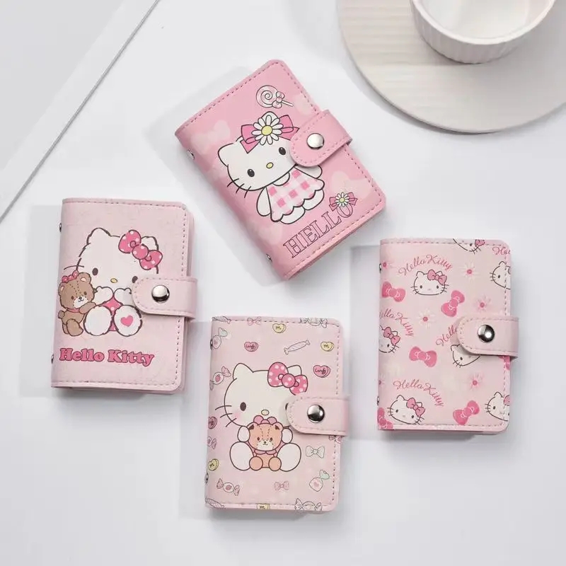 

Cute Hello Kitty Sanrio Card Bag Cartoon Coin Purse Personality High-Capacity Multi Card Position Ultra Thin Wallet Clip Sleeve
