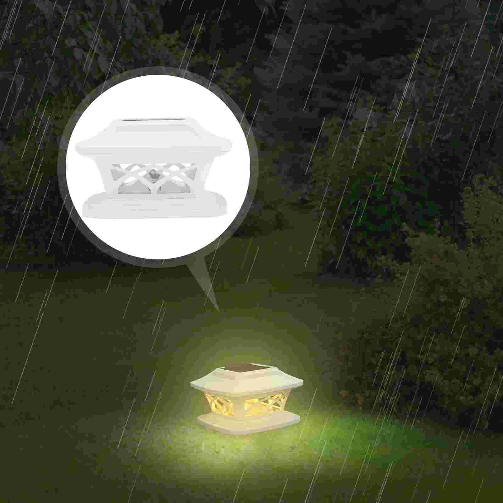 

Post Lamp Garden Decor Outdoors Solar Lights Deck Caps Plastic Fence Patio Lamps