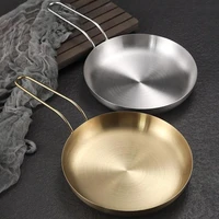stainless steel steak plate round fruit salad plate dessert tray food serving tray kitchen tableware dining plate