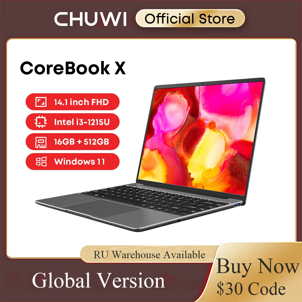

CHUWI CoreBook X Gaming Laptop 14.1 inch FHD IPS Screen Intel Six Cores i3-1215U Core UP to 3.70 Ghz Notebook 8GB RAM 512GB SSD