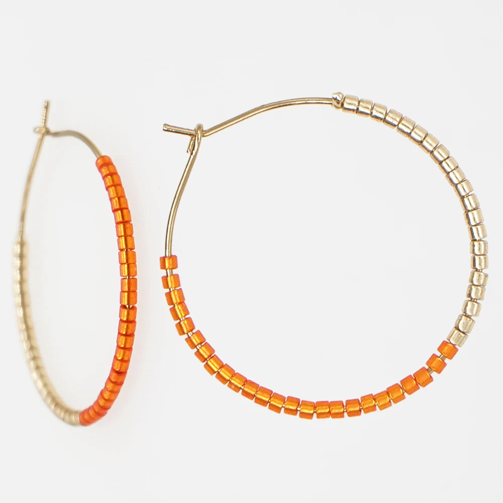 Go2Boho Серьги из семян Miyuki Beaded в стиле хулы простые серьги-кольца для женщин Украшения модные бохо Цветные Пендентивы.