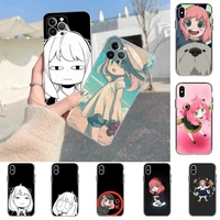 toplbpcs spy%c3%97family anya funny expression phone case for iphone 11 12 13 mini pro max 8 7 6 6s plus x 5 se 2020 xr xs case shell