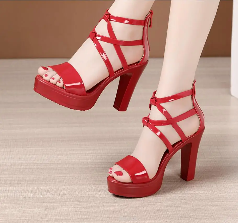 

Пикантные сандалии на толстом каблуке женская летняя обувь с открытым носком женская обувь на высоком каблуке женские черные свадебные туф...