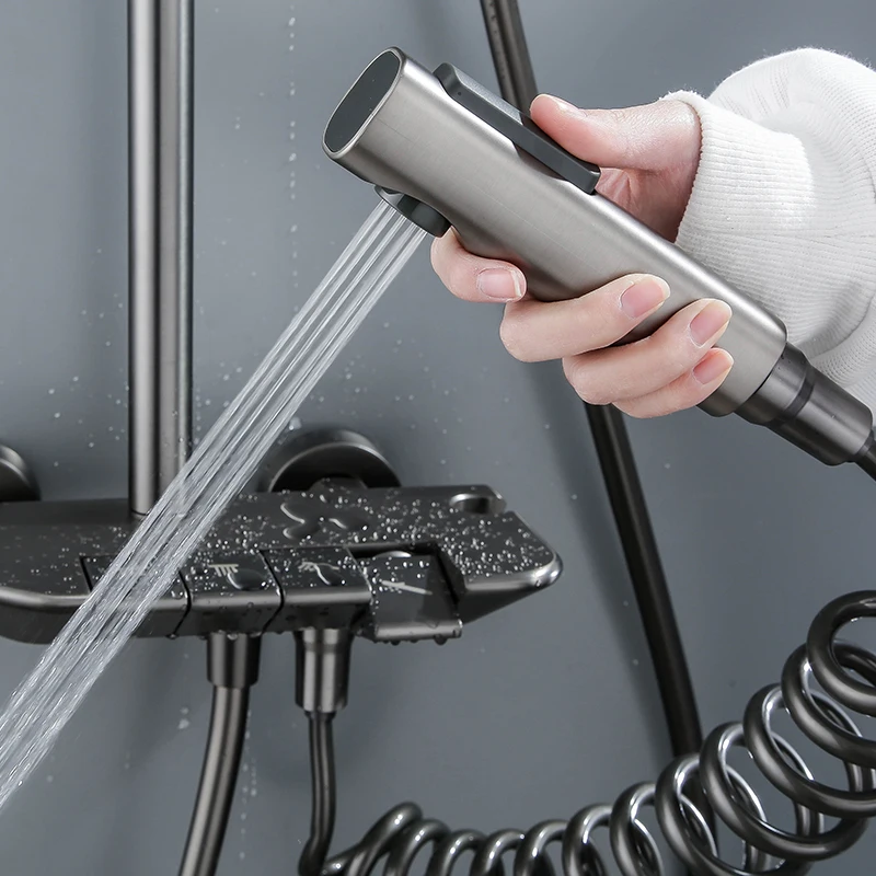 Смеситель для душа с термостатом цифровой кран ванны настенное крепление