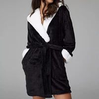 hooded robes women fleece bathrobe plush flannel sleepwear sashes fleece hooded bathrobe plush long robe plus size bathrobe new
