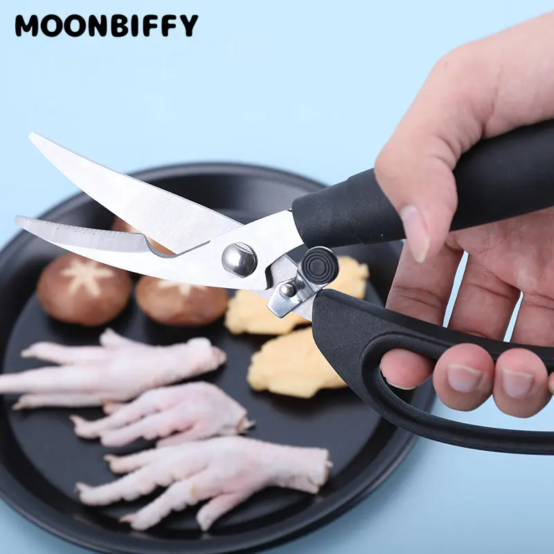 

Мощные кухонные ножницы 2Cr1 2, ножницы из нержавеющей стали для птицы, ножницы для курицы, утки, рыбы, резак для морепродуктов, Многофункциональные кухонные инструменты