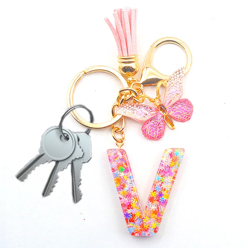 Брелок для ключей с блестками и надписью женщин