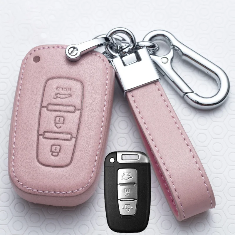 

Pink Car Key Case Cover for Hyundai Solaris HB20 Veloster SR IX35 Accent Elantra I30 for KIA RIO Forte K2 K3 K5 Sportage