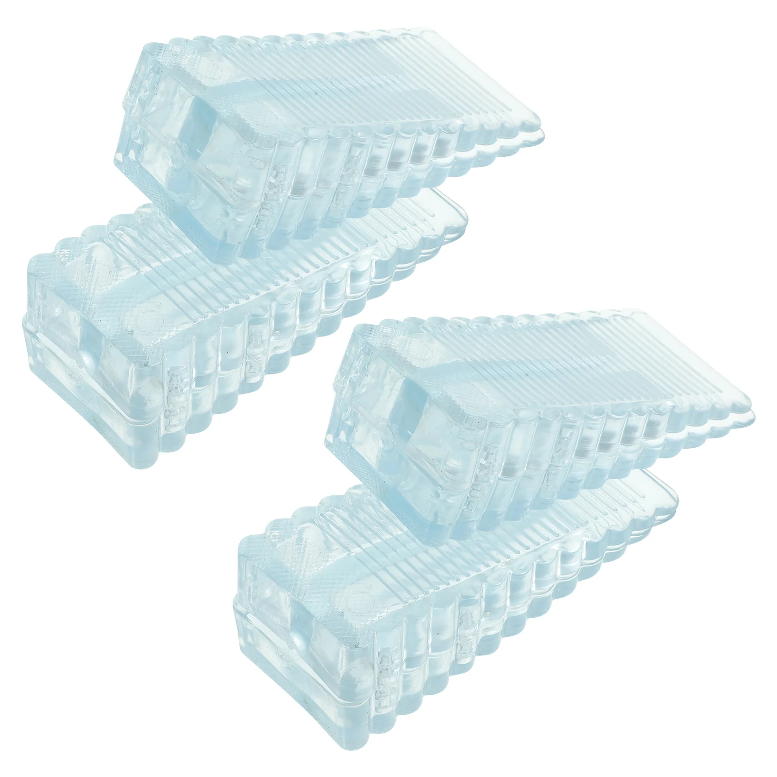 

4 Pcs Clear Rubber Door Stop Transparent Block Doorstop Non-slip Stopper Wedge Bottom