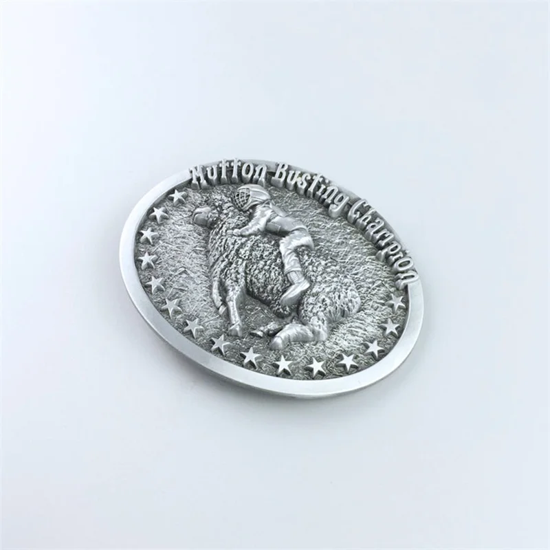 New Antique Silver Mutton Busting Champion Western Belt Buckle Gurtelschnalle also Stock in the US BUCKLE-WT106AS | Аксессуары для