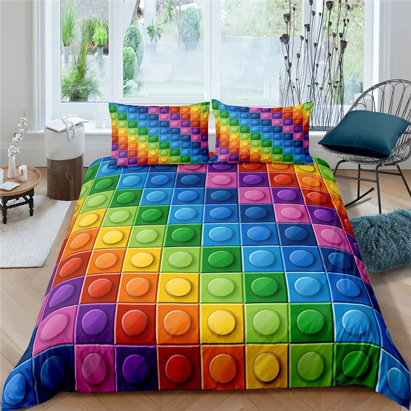 

Home Textile Luxury 3D Colorful Clouds Print 2/3Pcs Kids Duvet Cover Pillowcase Bedding Set Single Queen and King EU/US/AU Size