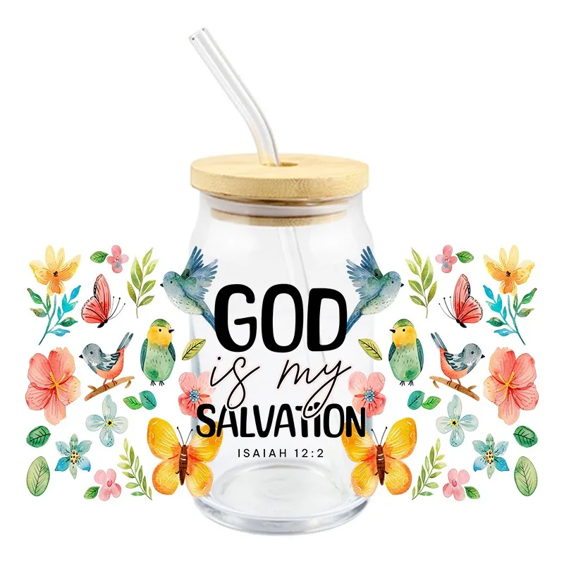 3D наклейка для стакана с изображением Христа так возлюбил бог мир… искупительный подвиг господа иисуса христа