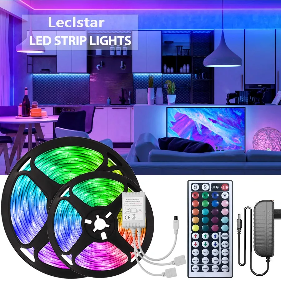 

Светодиодная лента, меняющая цвет, RGB, 5050 футов, 44 клавиши