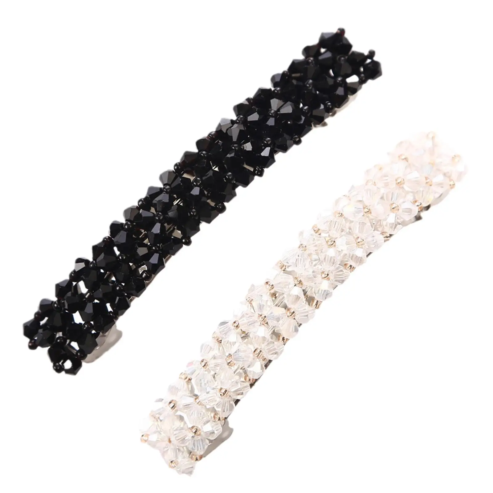 

1pc Flashing Crystal Stone Woven Hairpin Rhinestone Pearl Hair Clips Acrylic Resin Hair Barrettes Hairpin Women