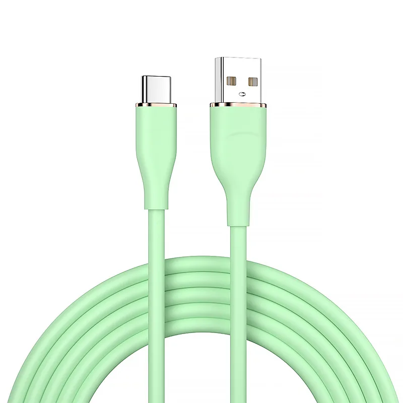 Мягкий силиконовый кабель USB-A на Type-C для быстрой зарядки 66W, устойчивый к спутыванию, резиновый зарядный шнур 1М2М, 5 цветов, для Xiaomi, iPhone 15 (art.: 3920db2d7e2cf) - 3920db2d7e2cf