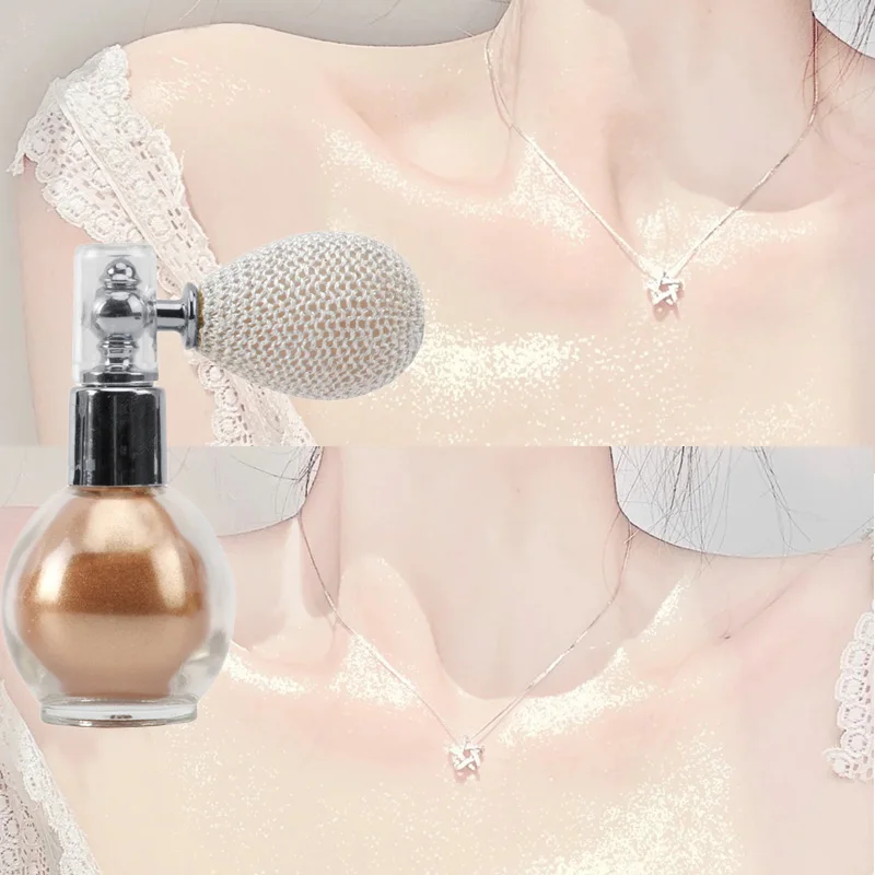 

4Colors Highlighter Powder Spray High Gloss Glitter Powder Long-lasting Spray Shimmer Sparkle Powder Makeup for Face Body Beauty
