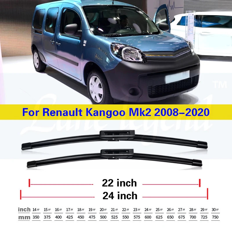 

Автомобильный дворник для Renault Kangoo Mk2 2008-2020 24 "+ 22" передние щетки стеклоочистителя, щетки, резак, аксессуары 2015 2016 2017 2018 2019 2020