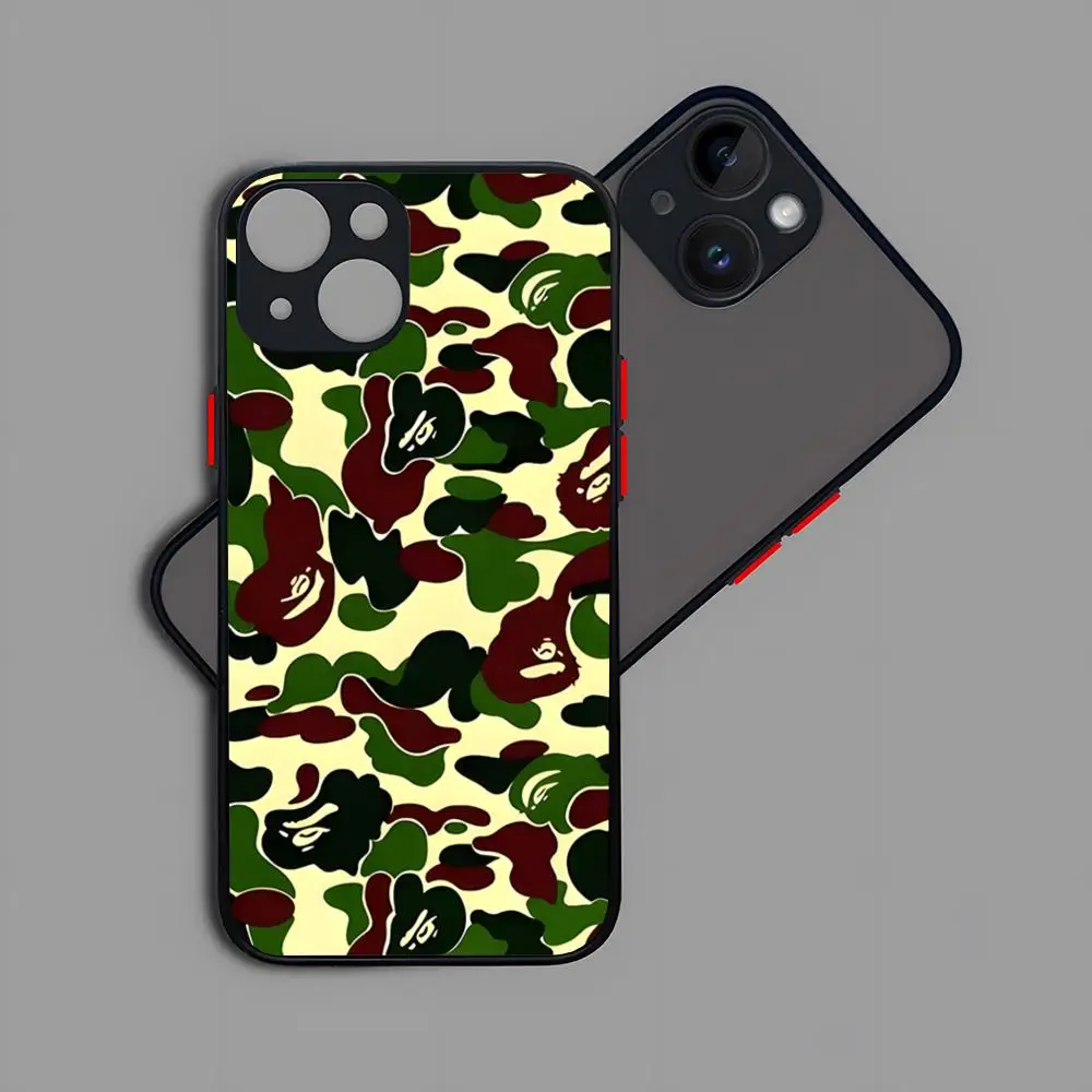 Phone Case A-Bathing -Ape B-BAPEs Matte Transparent Back For IPhone 16 15 14 13 12 11 Pro Max X XR XSMax 7 8 Plus Cover
