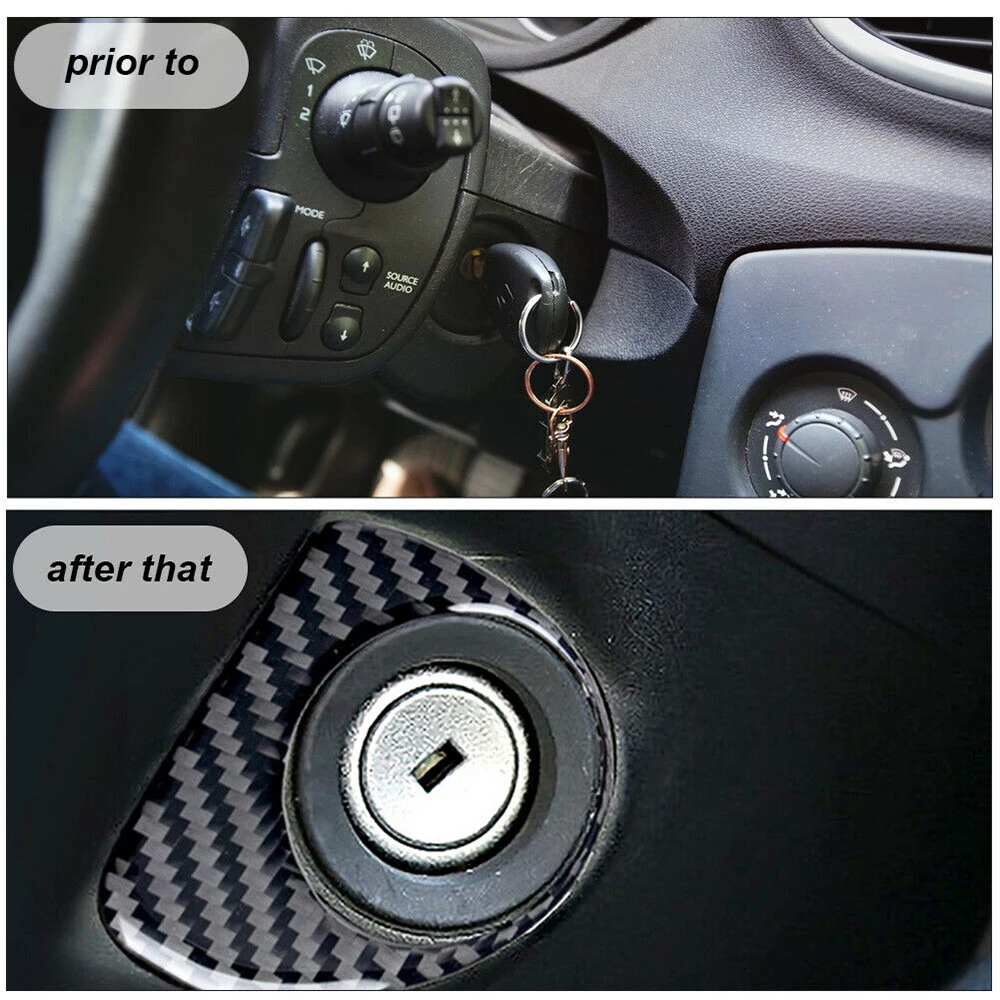 

Carbon Fiber Engine Start Lock Panel Interior Trim For Ford F-150 2017-2020