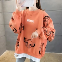 women autumn long sleeve fashion casual hooded pullover sweatshirts clothes pink panther pattern print tops hoodies new jumper