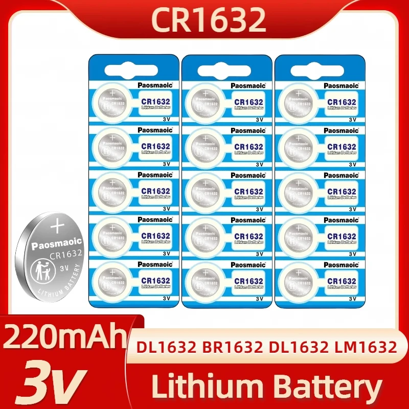 

Original 5-100pcs CR1632 3V Lithium Battery For Watch Car Remote Control Calculator 1632 LM1632 BR1632 ECR1632 KCR1632