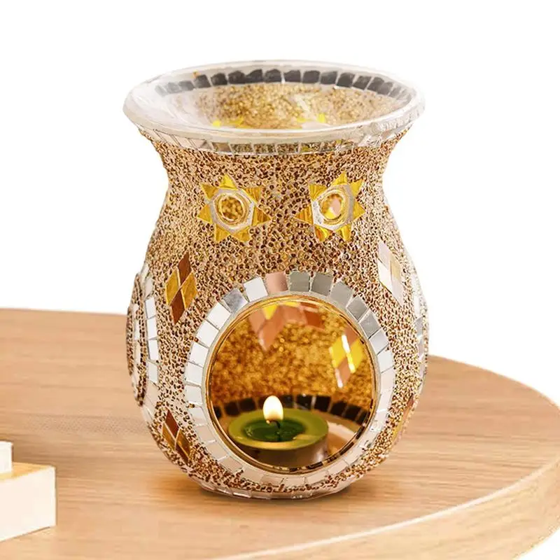 Turkish Aromatherapy Wax Holder Stained Glass Table Fragrance Lamp Vintage Essential Oil Burner Home Dining Table Decor