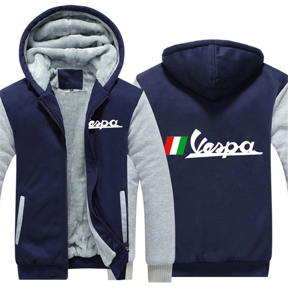 

NEW Vespa Logo 2022 Spring and Autumn Printing Custom Men's Sweatshirt Streetwear Thicken Hoodies Mens Zipper Casual Jackets
