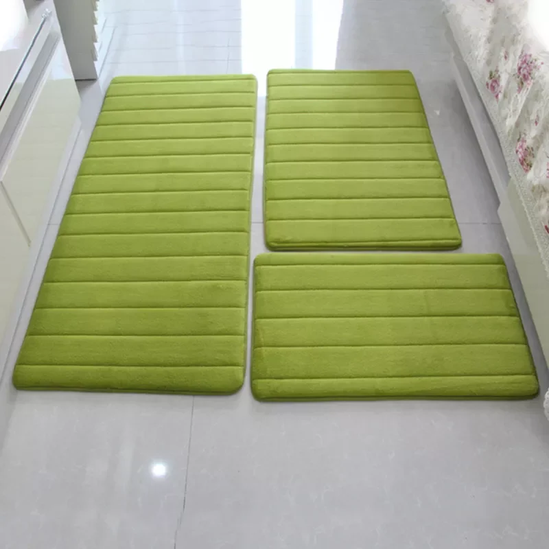 

3pcs/set Thicken Floor Carpet for Living Room Non-slip Bathroom Mat Set Coral Fleece Bedside Long Mat Bedroom Door Mat 10 Colors