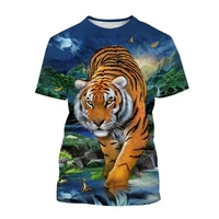 unisex 2022 tiger t shirt harajuku novelty hip hop unisex street short sleevetiger 3d cool t shirts fashion mens animal art tee