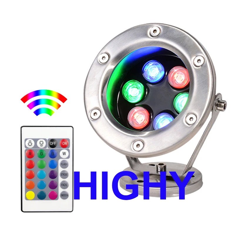 RGB светодиодная подводная лампа 3 Вт 9 18 27 стандартный погружной IP68 ночной