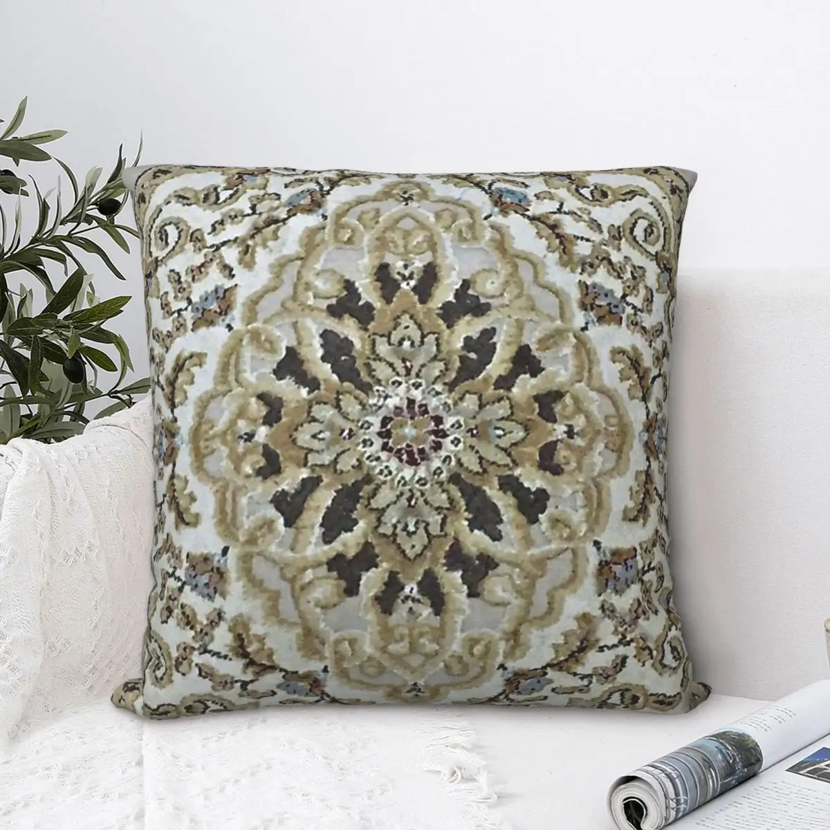 

Antique Oriental Gift Polyester Cushion Cover Oriental Rug Home Car Decorative Kawaii Cojines Decorativos