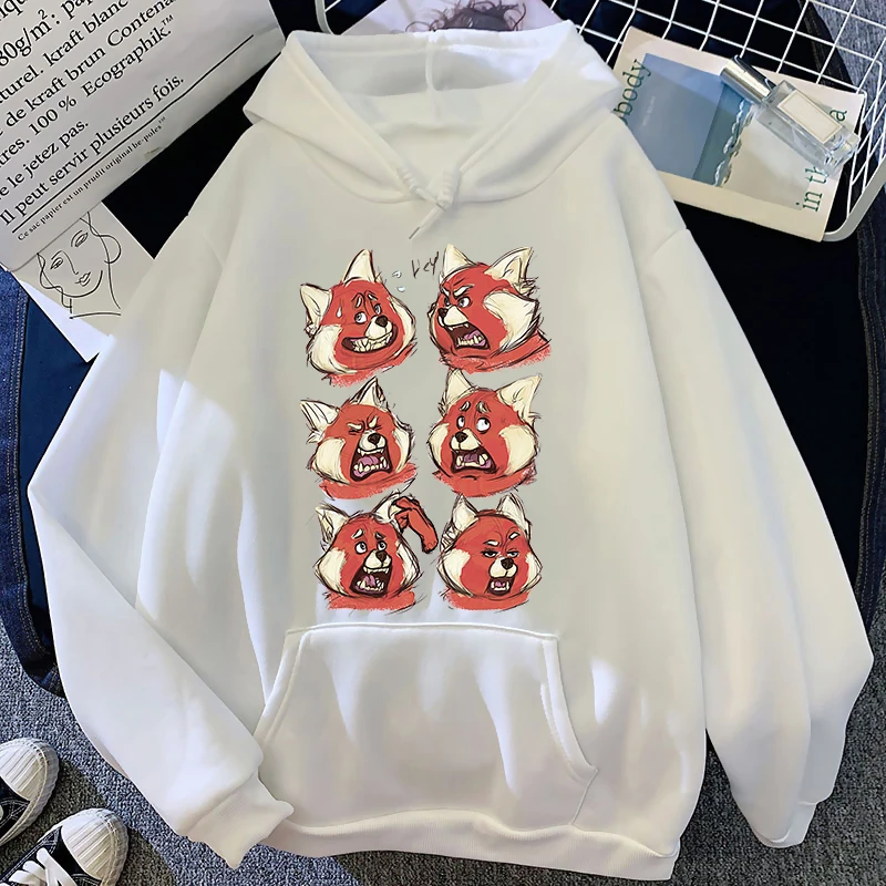 

New Turning Red Women Hoodies Pixar Disney Cartoon Hooded Sweatshirts Pullover Mei Fox Kawaii Harajuku Unisex Casual Clothes Top