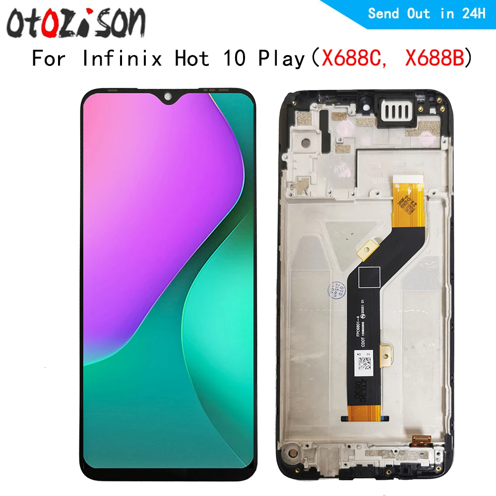 ЖК-дисплей 6 82 дюйма IPS для Infinix Hot 10 Play X688C X688B дигитайзер сенсорного экрана с рамкой