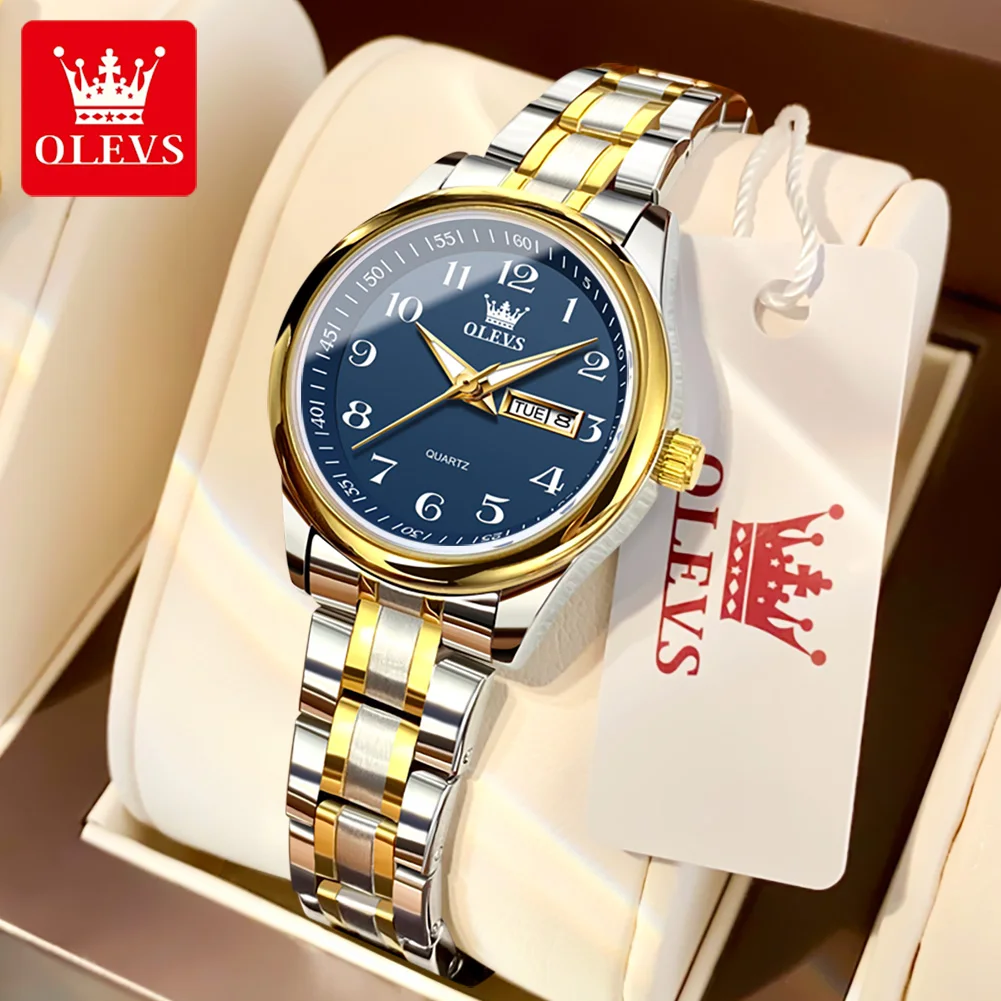OLEVS Luxury Ladies Watches High Quality Waterproof Stainless Steel Women Quartz Watch For Women Reloj Mujer Dress WristWatch