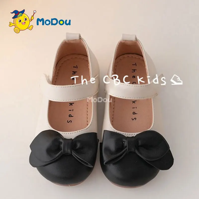 

Mo Dou 2022 Spring New Style Leather Shoes Soft Ultrfaiber Fine And Delicate Hook & Loop Korean Version Rubber Sole Breathable