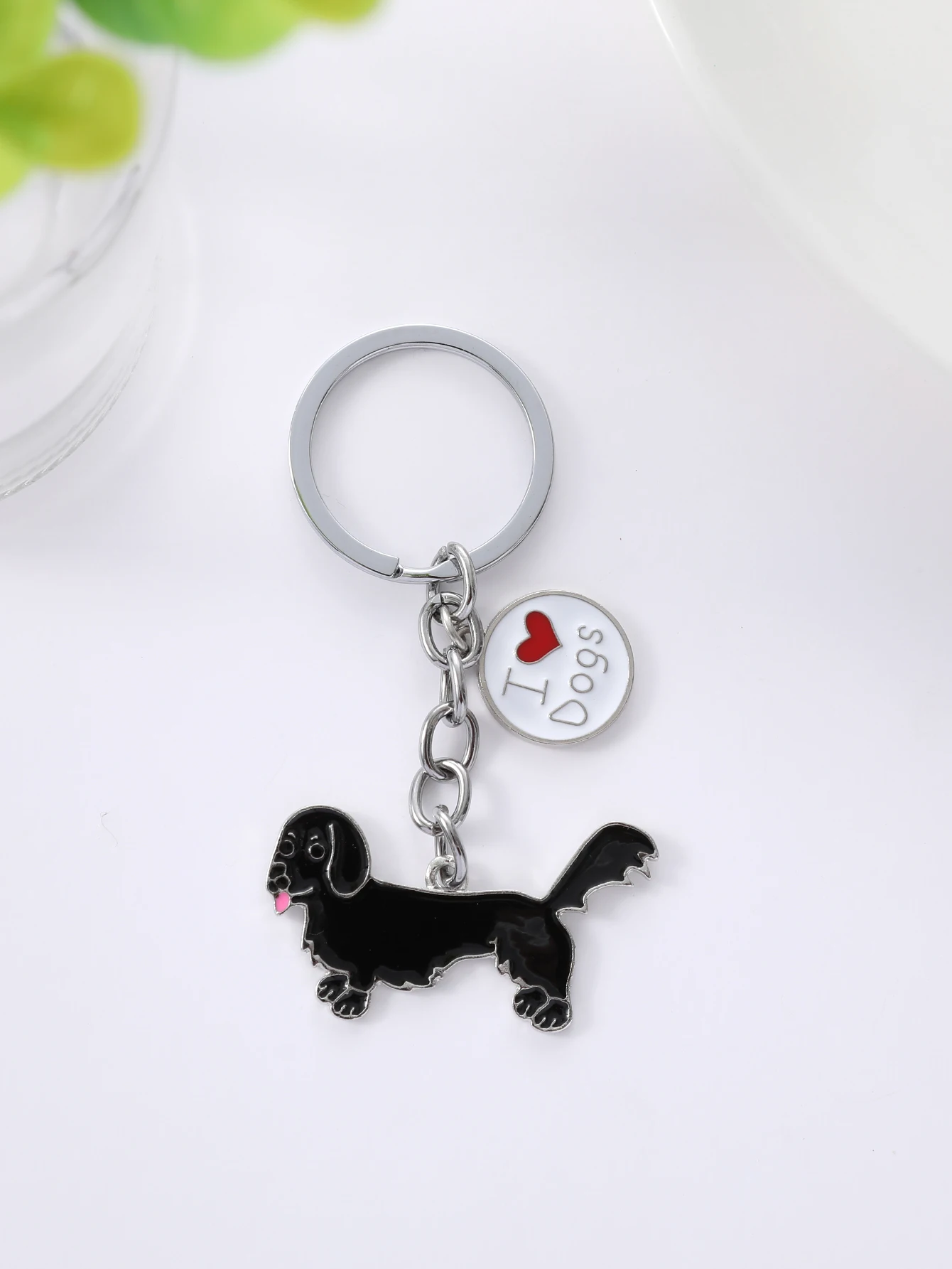 Цельный брелок для ключей с милым мультяшным принтом сосисок я люблю mydog сердце